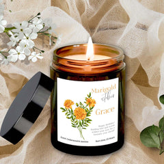 Personalised October Birth Flower Gift Candle with your message, Christmas Gift for Friend