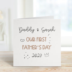 Personalised Our First Father'S Day Card, Dad Greeting Card, First Father'S Day Gift