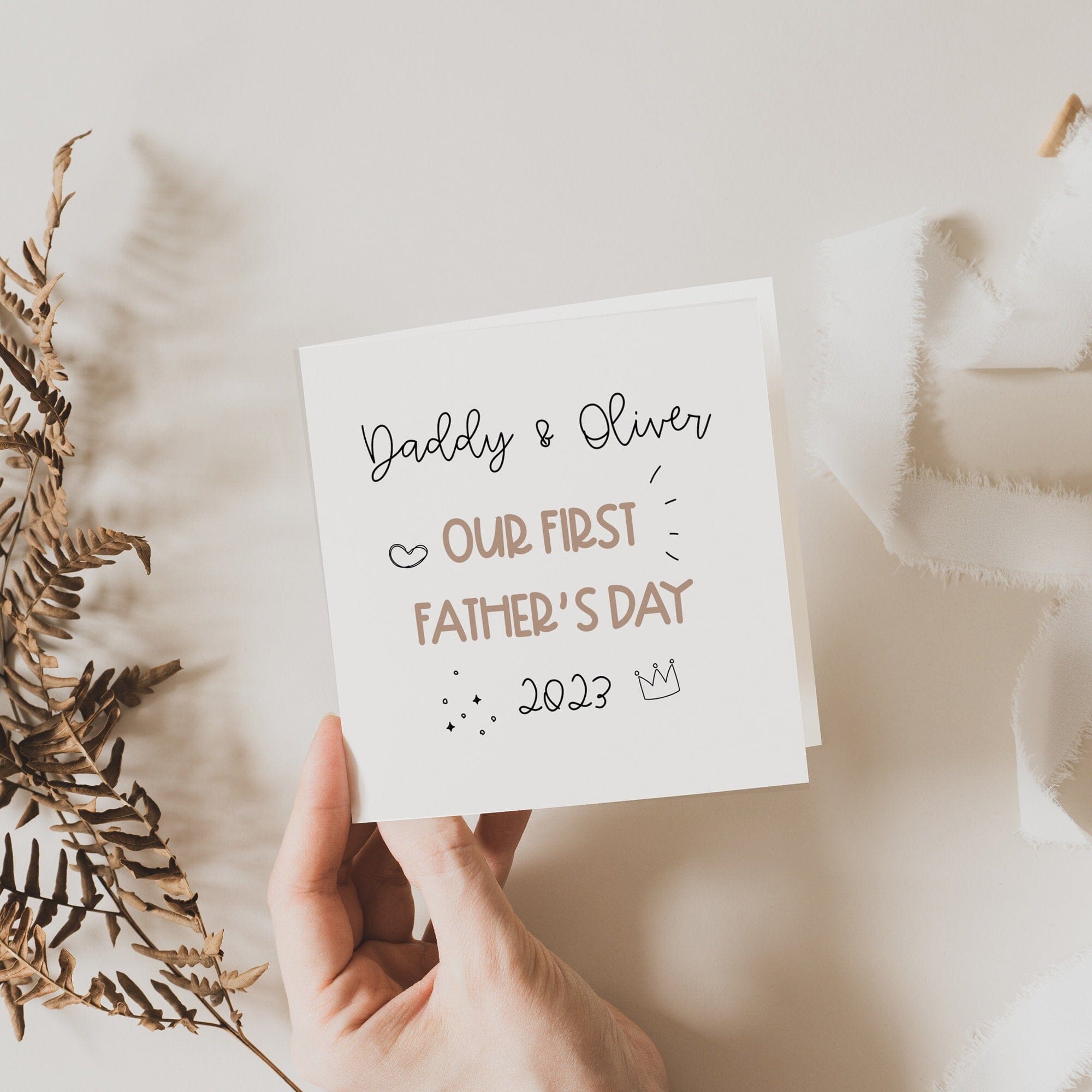 Personalised Our First Father'S Day Card, Dad Greeting Card, First Father'S Day Gift