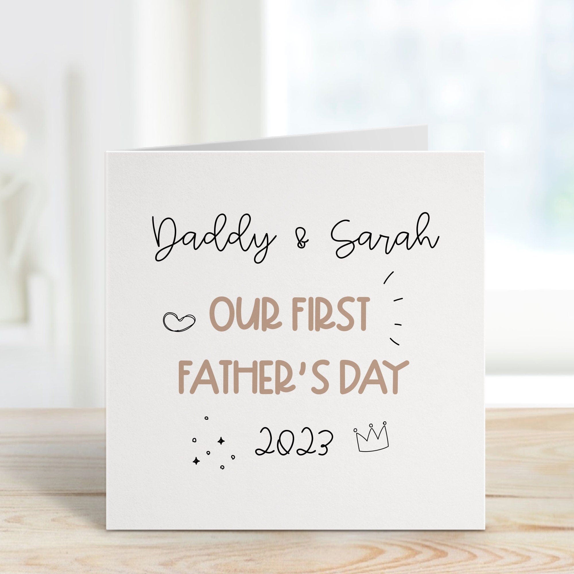 Personalised Our First Father's Day card, Dad greeting card, First Father's Day gift, Daddy and baby child