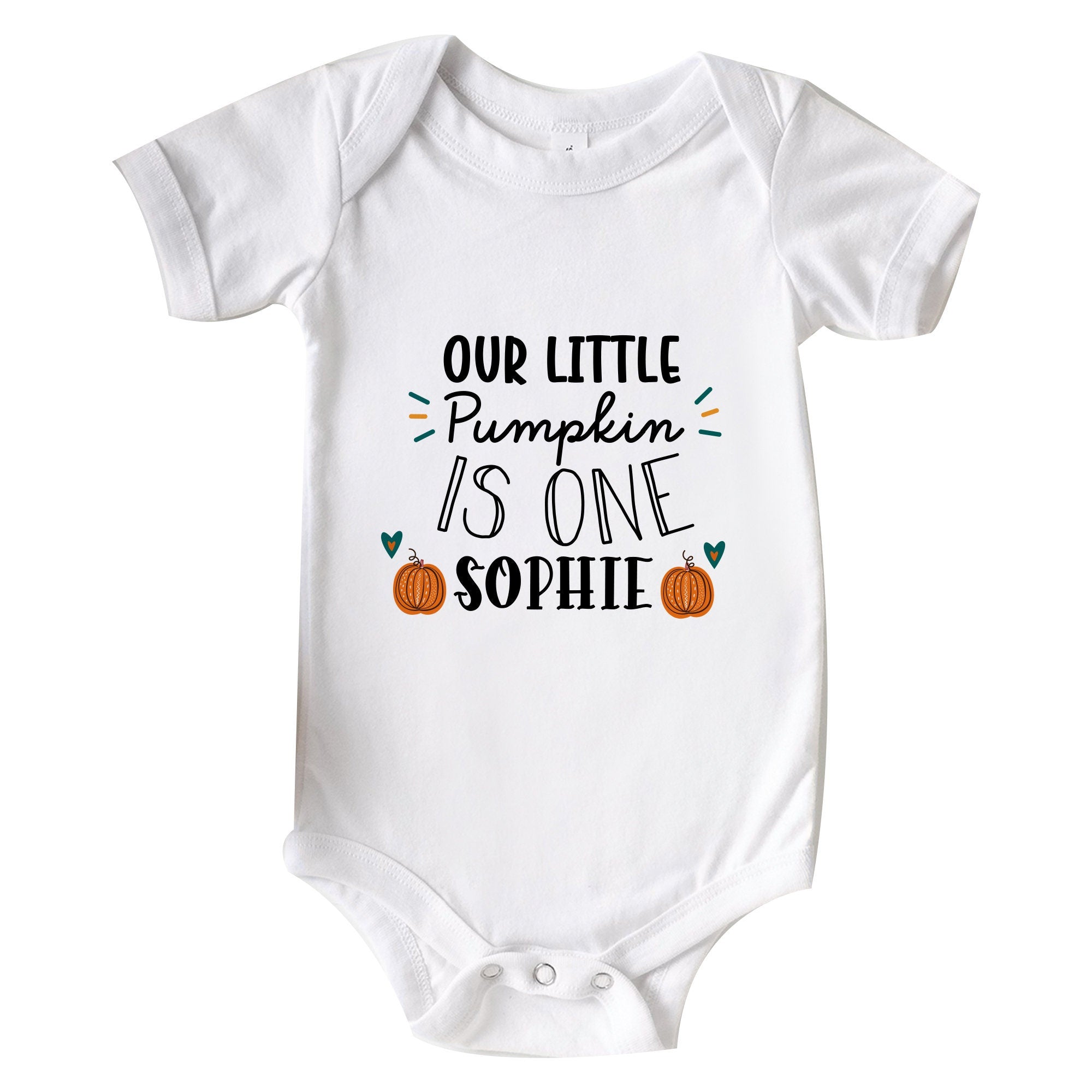 Personalised our little pumpkin is one bodysuit, Autumn first birthday