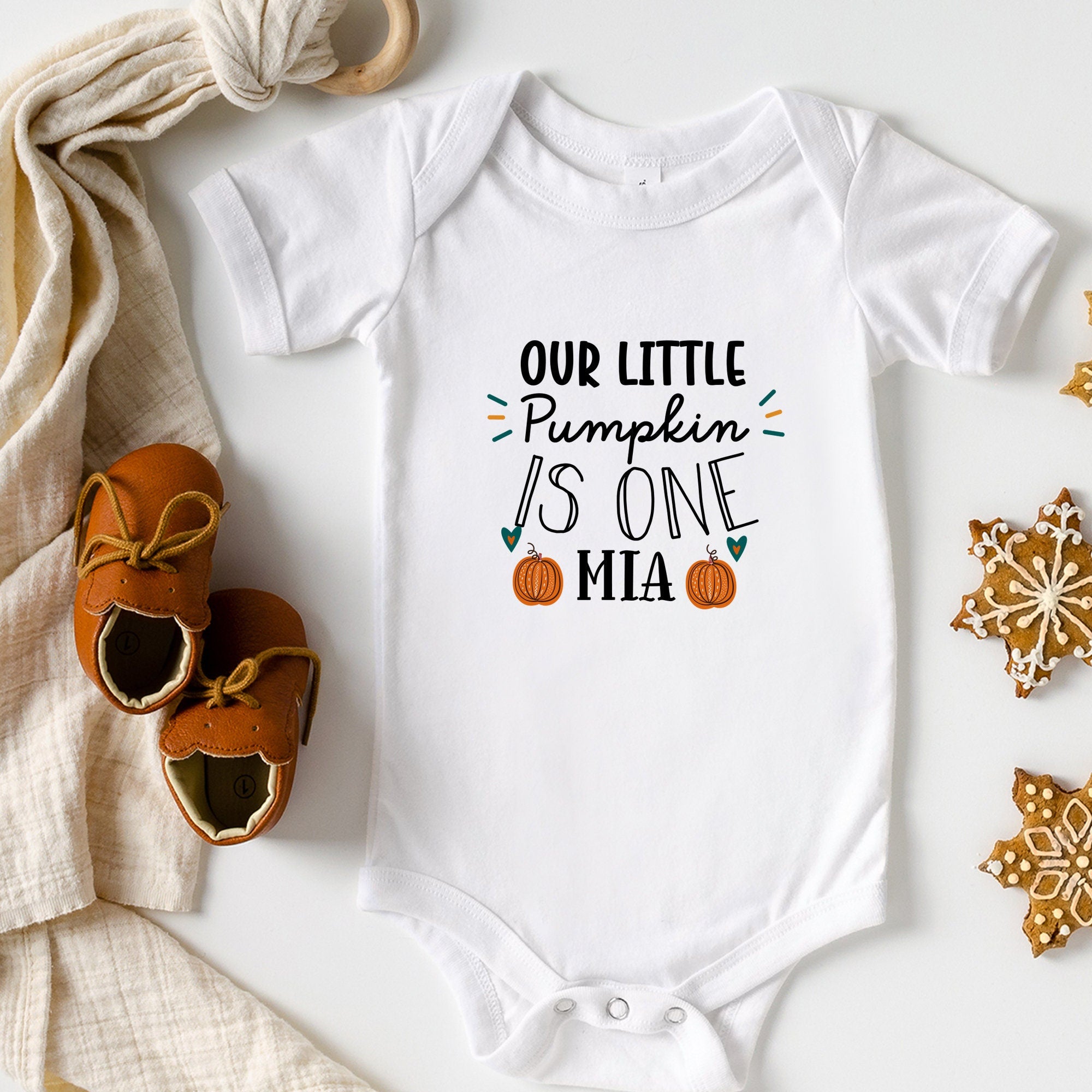 Personalised our little pumpkin is one bodysuit, Autumn first birthday