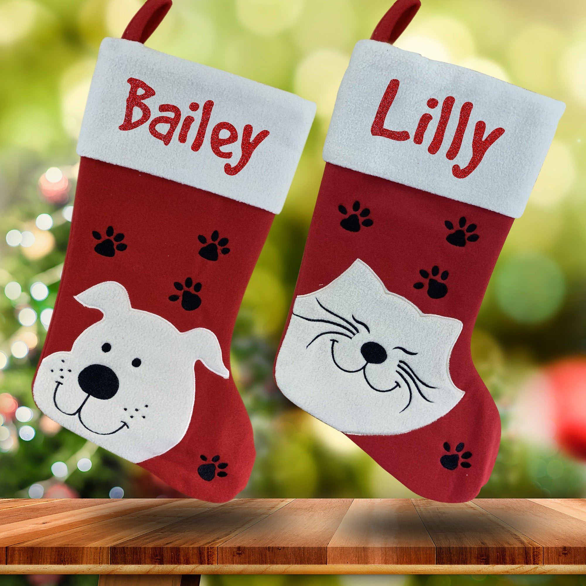 Personalised Pet Christmas Stockings. Dog or Cat Xmas stocking