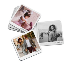 Personalised photo coaster with your text, Gift for mum, dad, grandma, grandpa, uncle, auntie