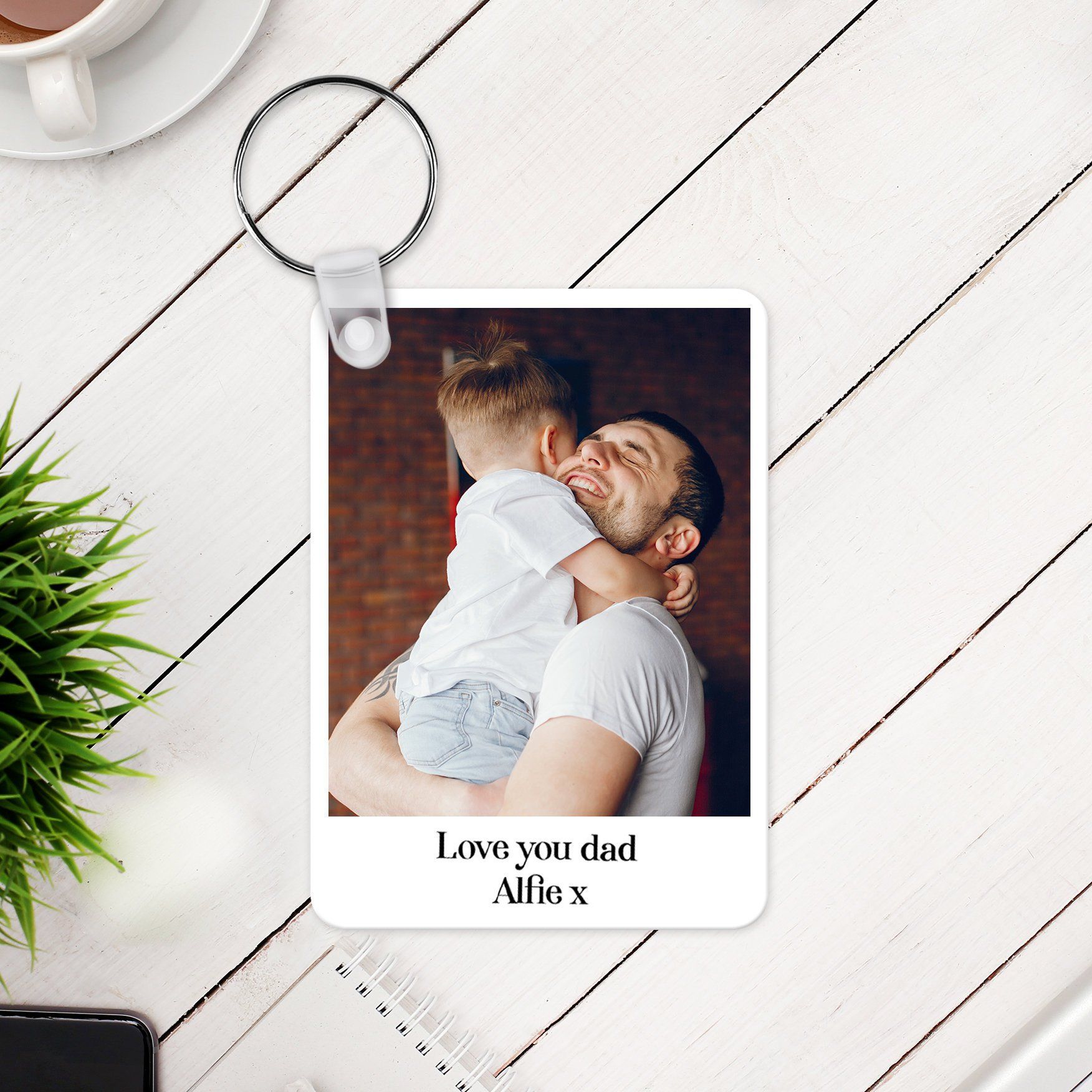 Personalised Photo Keyring, Gift for her and him, Father's Day Keychain daddy, father