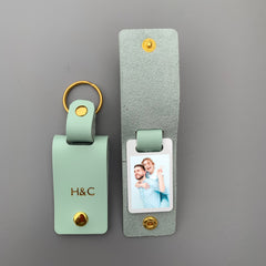 Personalised Photo Keyring with Initials, Valentine's Day Birthday Anniversary Gift For Him Or Her