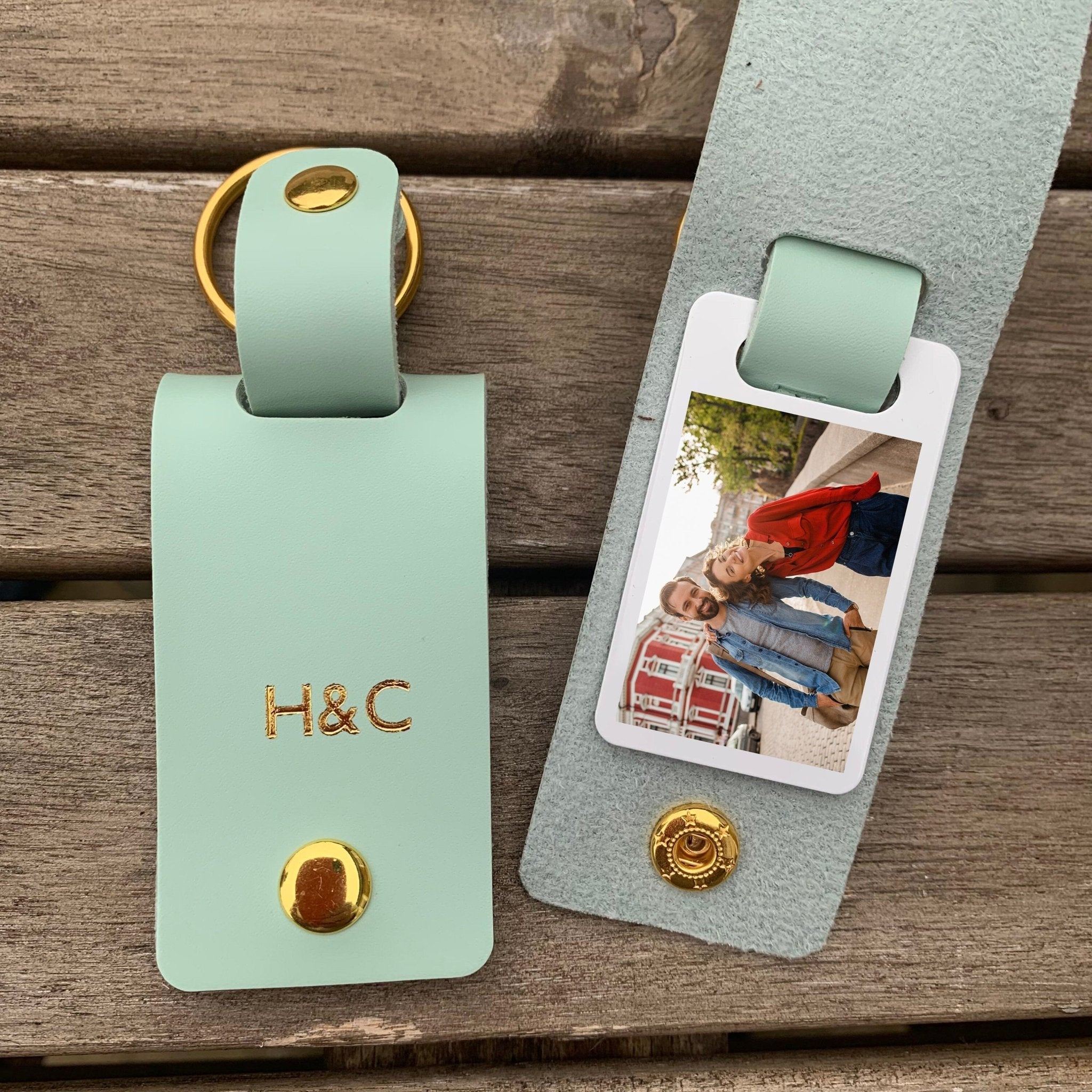 Personalised Photo Keyring with Initials, Valentine's Day Birthday Anniversary Gift For Him Or Her