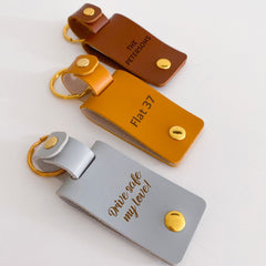 Personalised Photo Keyring with YOUR TEXT, Vegan Leather Keychain, Gift for her him, Birthday Christmas Gift
