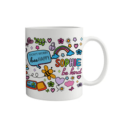 Personalised Positivity Doodle Mug Christmas Birthday Gift For Her