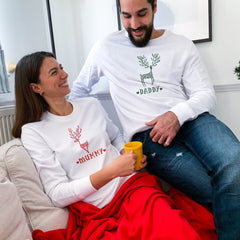 Personalised reindeer matching family Christmas sweatshirt, QTY 1, Xmas jumper adult and kids size