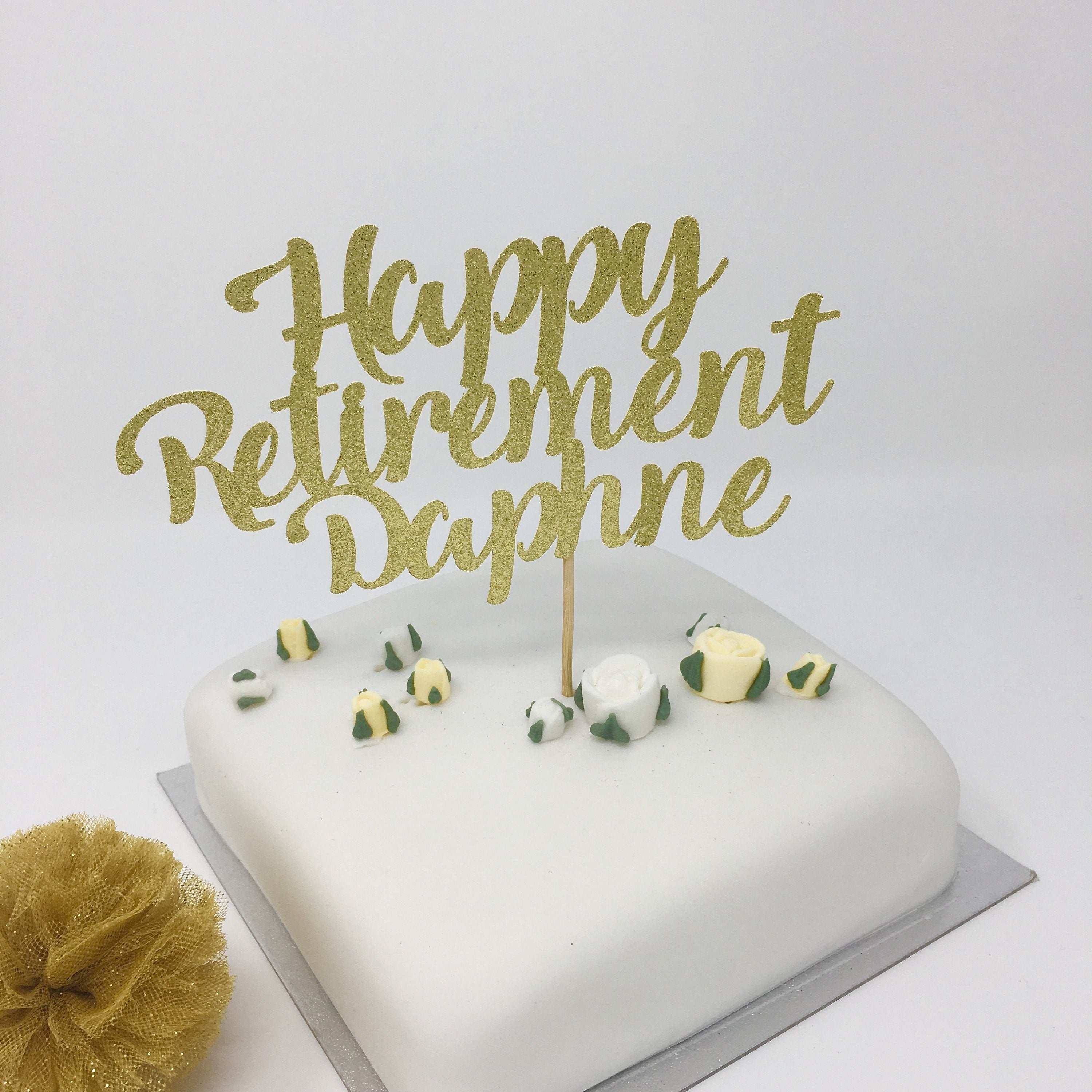 Personalised Retirement Cake Topper with Name