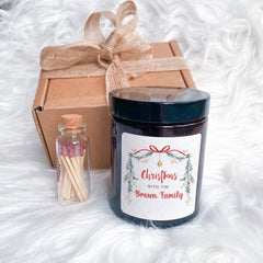 Personalised Scented Christmas Candle Gift Set, Gift for Her Him Couple, Christmas with the custom family name