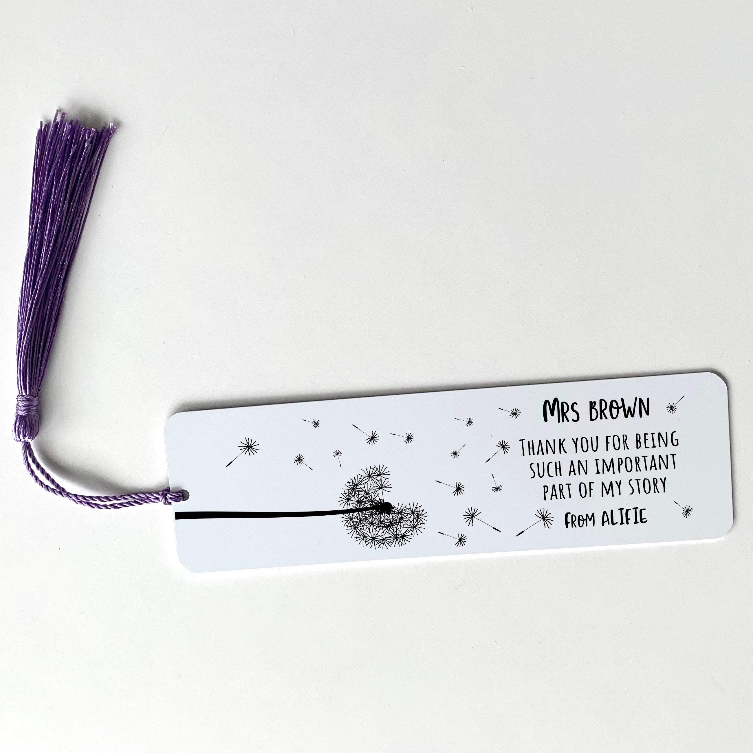 Personalised teacher bookmark with tassel, Gift for him or her, Thank you gift, Teacher Appreciation Gifts