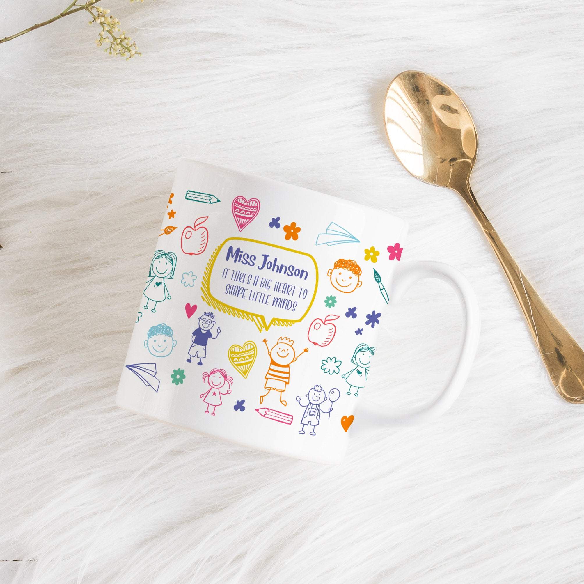 Personalised teacher thank you gift, Teacher mug with name, Teacher Appreciation Gifts