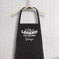 Personalised The Legend Has Retired Apron, Retirement Kitchen Apron For Women and Men