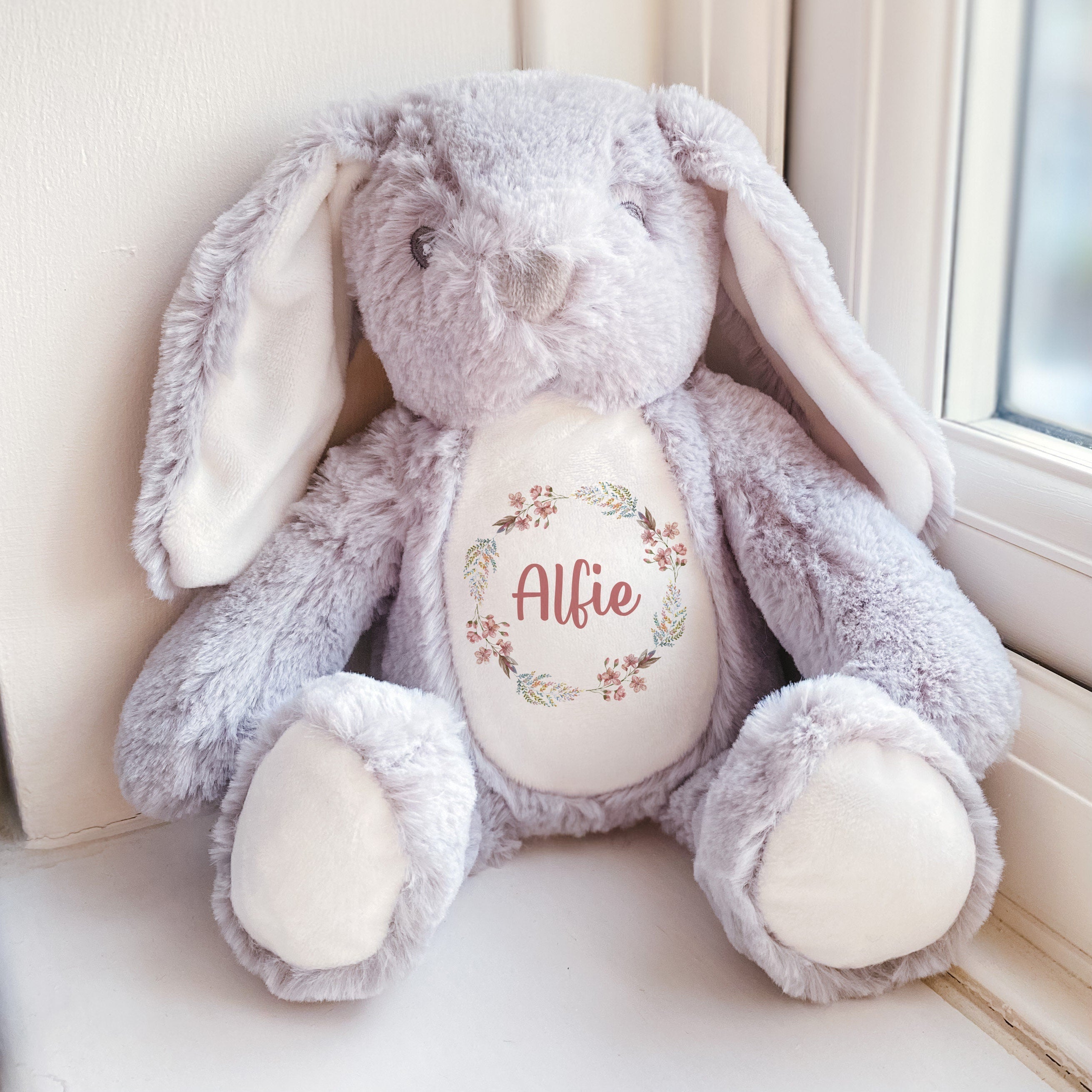 Personalised Toy With Name, Bunny Unicorn, New Baby Gift For Girls Boys, Customised Plush Soft Rabbit Teddy