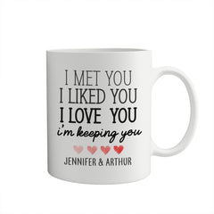 Personalised Valentine's Day mug with couple's name Gift for her him Husband wife
