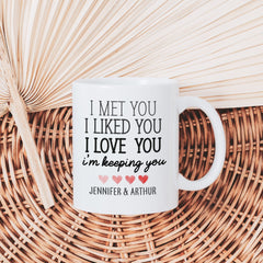 Personalised Valentine's Day mug with couple's name Gift for her him Husband wife