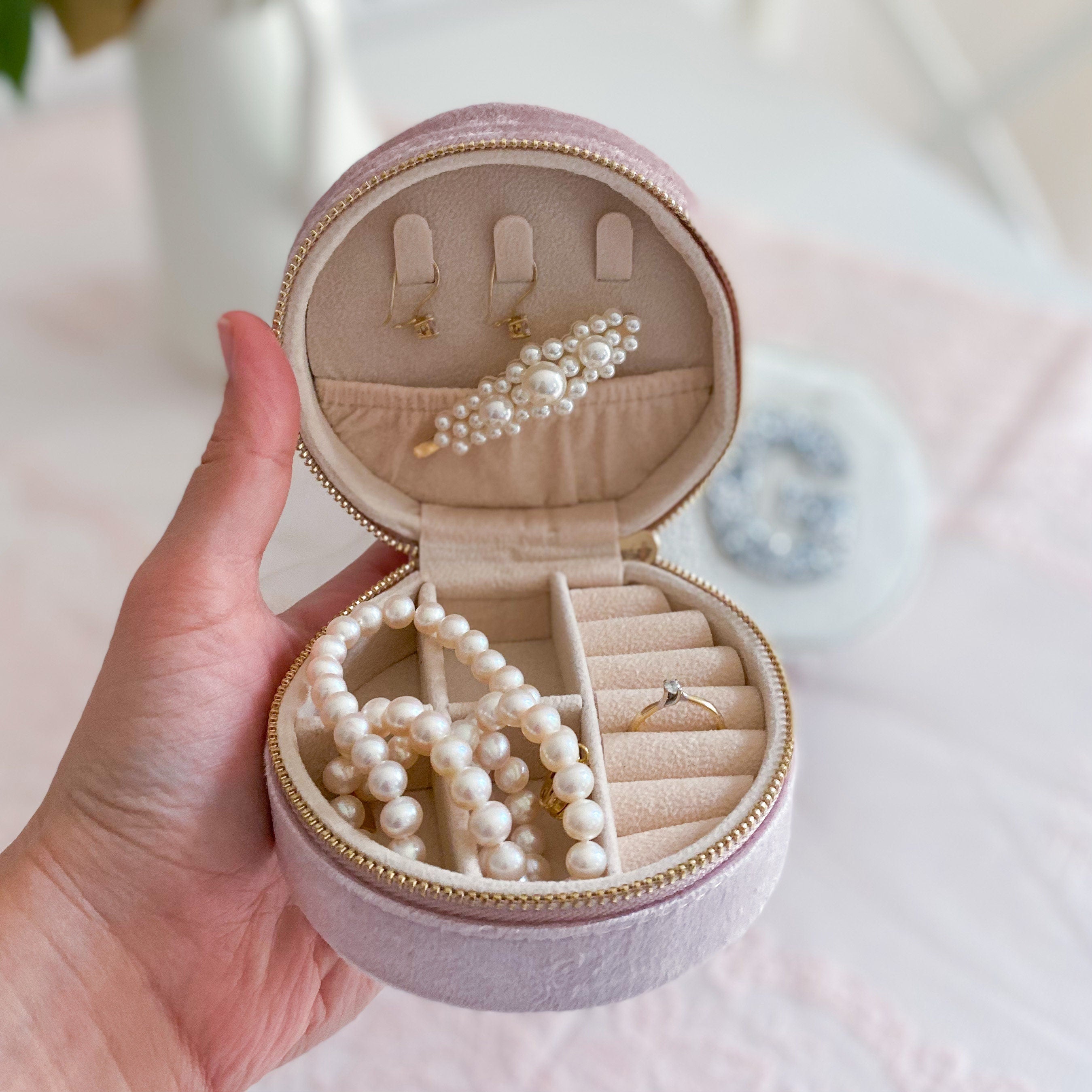 Personalised Velvet Jewellery Box With Initial, Wedding Bride Gift, Bridesmaid Proposal, Jewelry Organiser