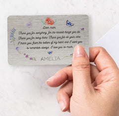 Personalised wallet card for mum. Mother's Day Gift, Custom Gifts for mummy, mum, her message card for Wallet