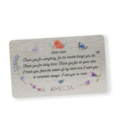 Personalised wallet card for mum. Mother's Day Gift, Custom Gifts for mummy, mum, her message card for Wallet