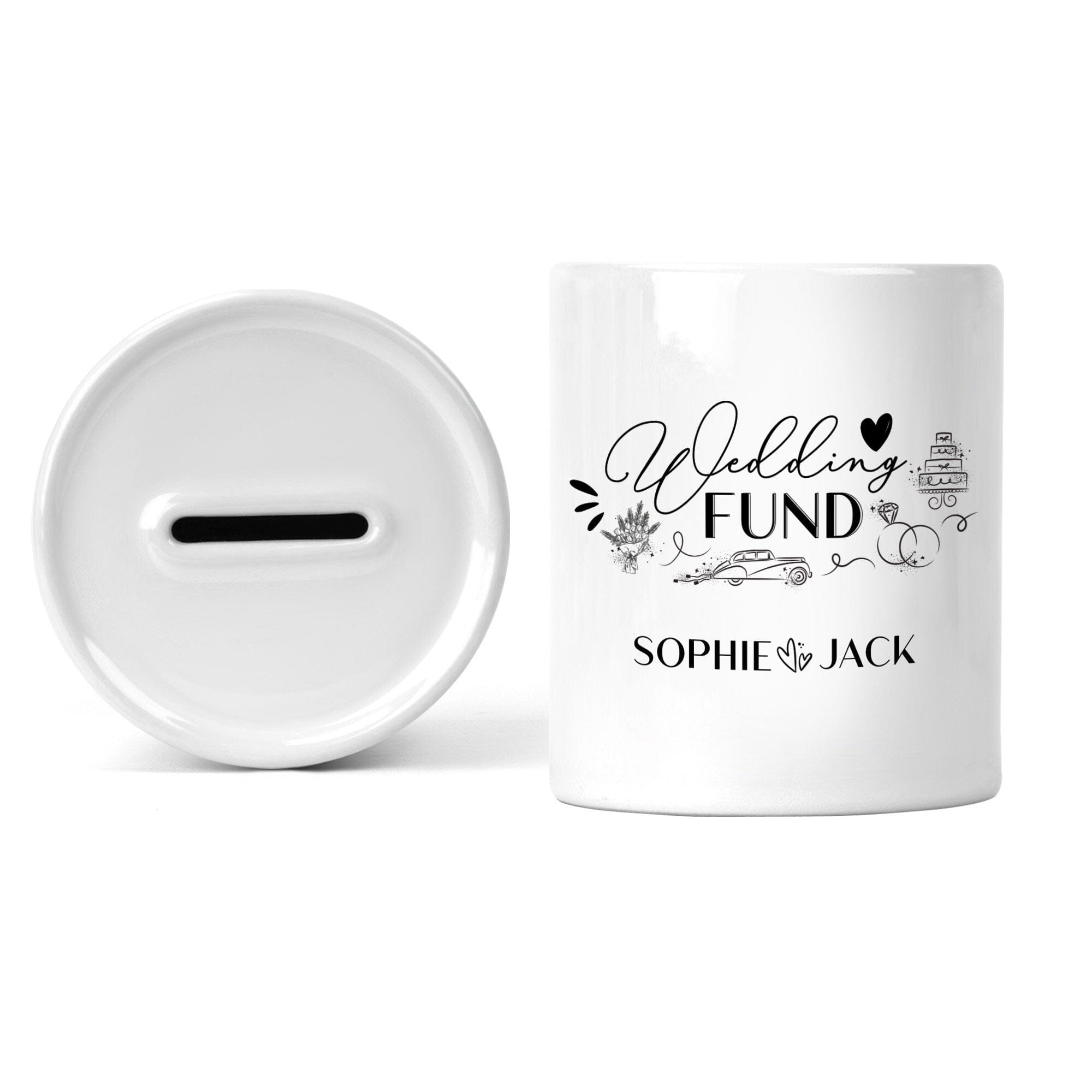 Personalised Wedding Fund Ceramic Money Box Engagement Gift