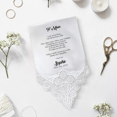 Personalised Wedding Handkerchief Gift for Mother of the Bride, Father of the Bride Gift MBF1