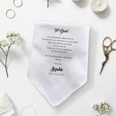 Personalised Wedding Handkerchief Gift for Mother of the Bride, Father of the Bride Gift MBF1