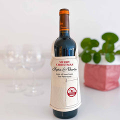 Personalised Wine Apron With Your Text, Merry Christmas Gift For Wine Lover