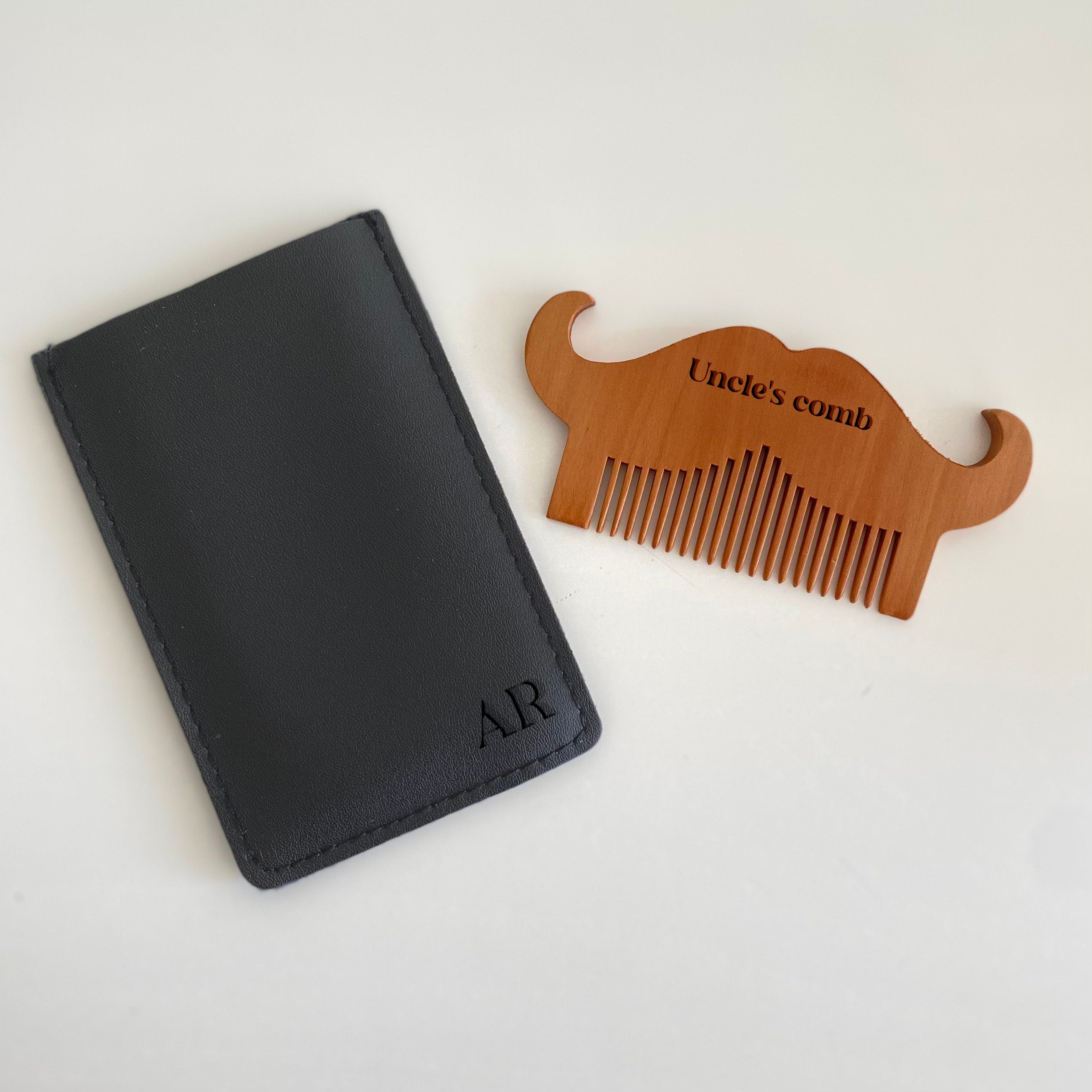 Personalised Wooden Beard Moustache Grooming Comb, Gift For Groom Groomsman Father Of The Bride