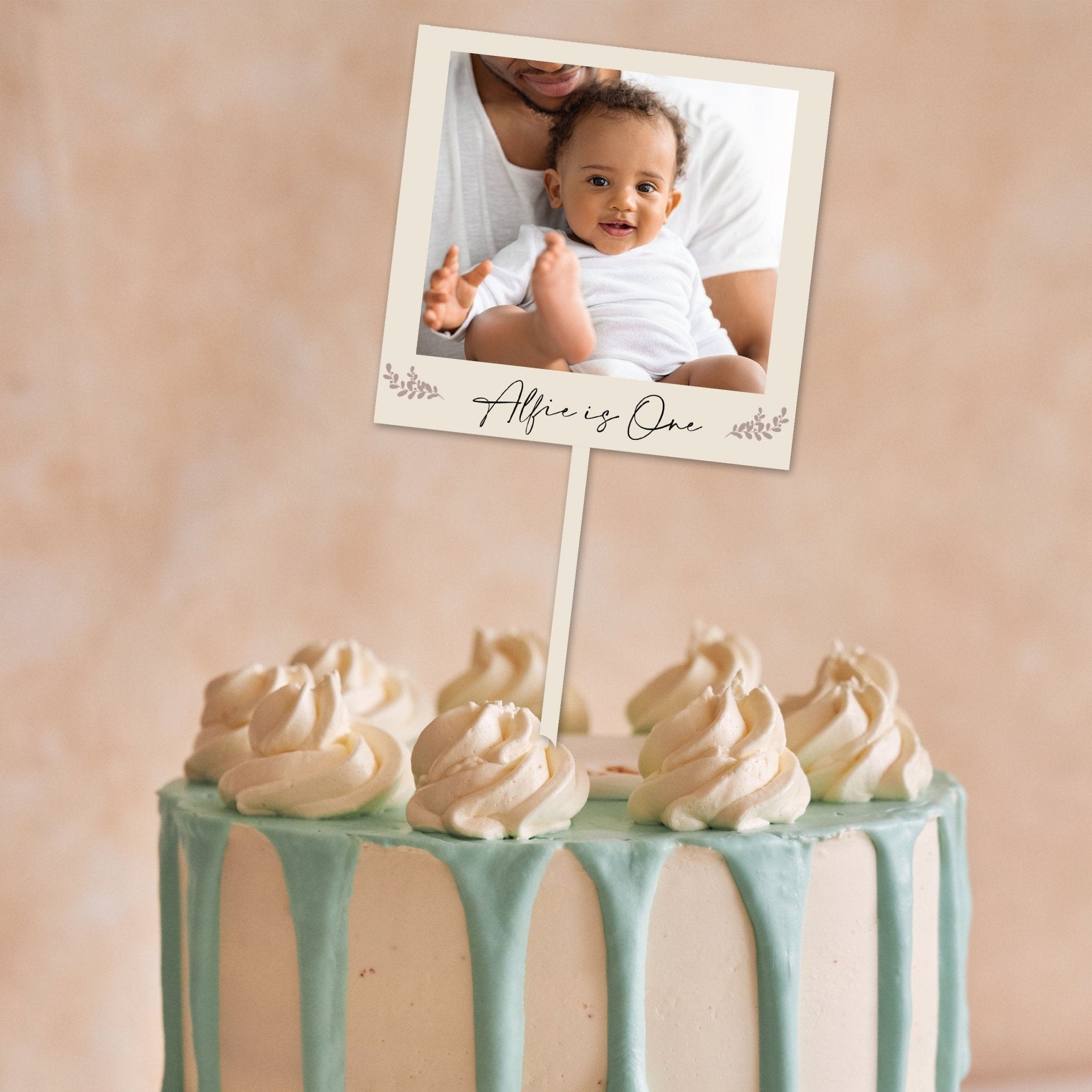 Personalised Wooden Photo Cake Topper With Name Or Message, Birthday ...
