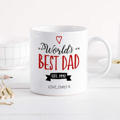 Personalised World'S Best Dad Mug, Father's Day Gift, Gift For New Dad