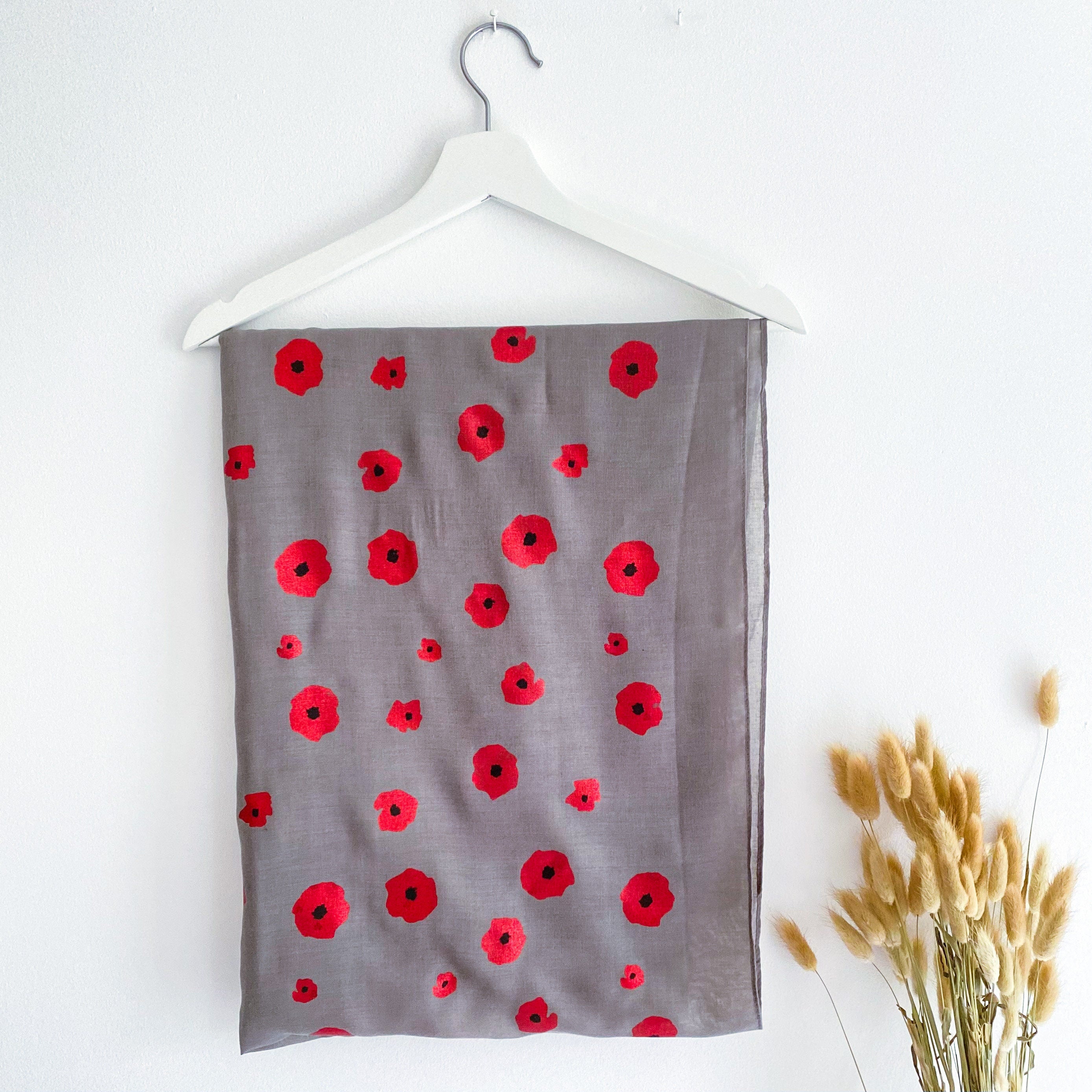 Poppy Cotton Scarf In A Personalised Metal Gift Box, Gift For Her, Inspirational Gift