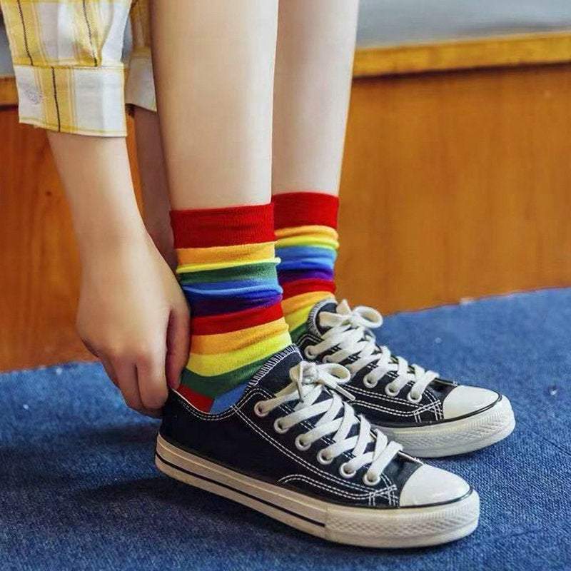 Pride rainbow socks, Pride gift, LGBTQ flag socks, Gay Pride, Cute LGBTQ accessory, Pride Week Gift