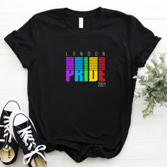 Pride t-shirt with date and city, UNISEX Rainbow tee, Pride gift, LGBTQ flag tshirt, Gay lesbian