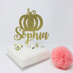 Pumpkin Party Cake Topper with a Name