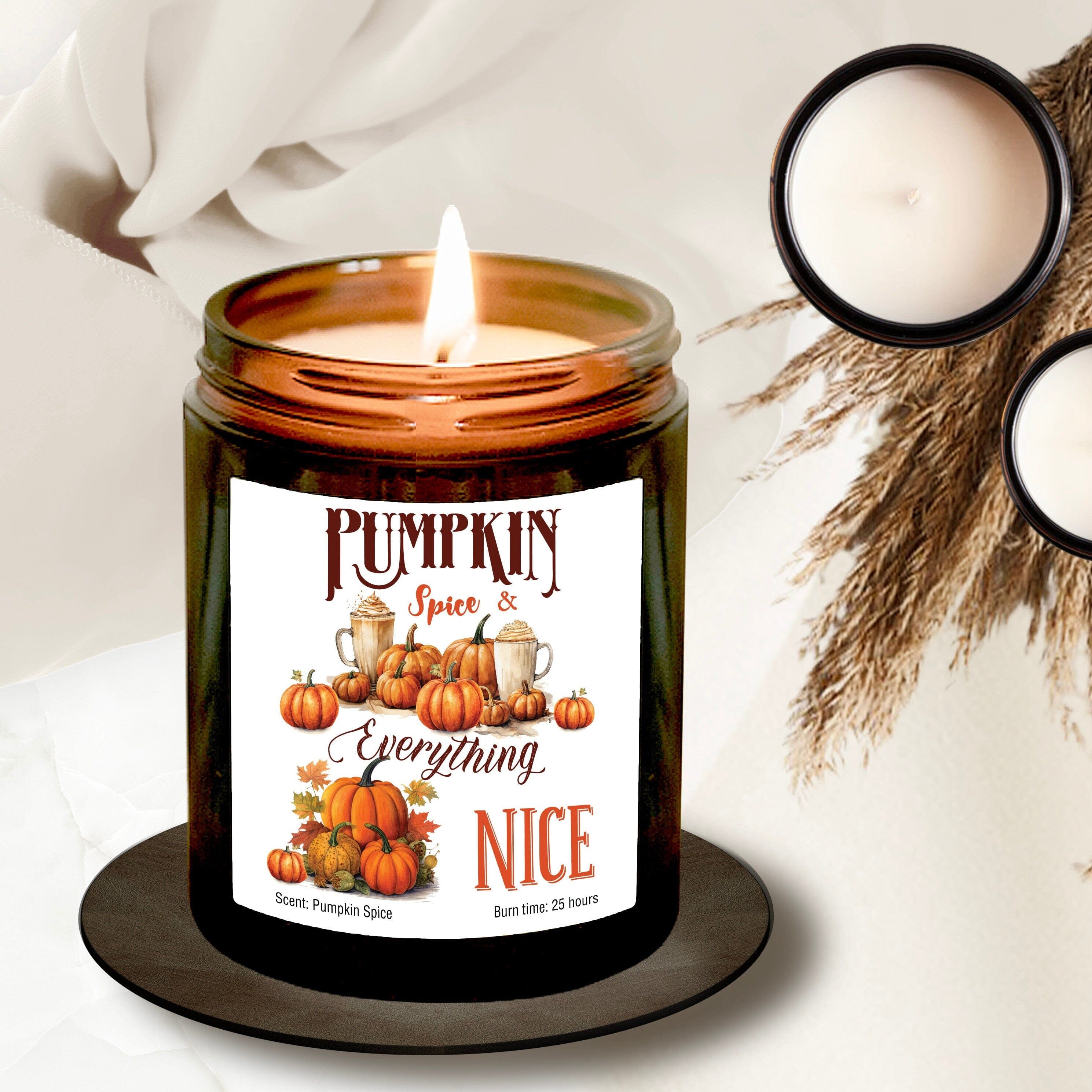 Pumpkin Spice Everything Nice Candle, Pumpkin Spice Scent, Cosy Autumn Gift for Friends Mum Dad Grandma Home Décor