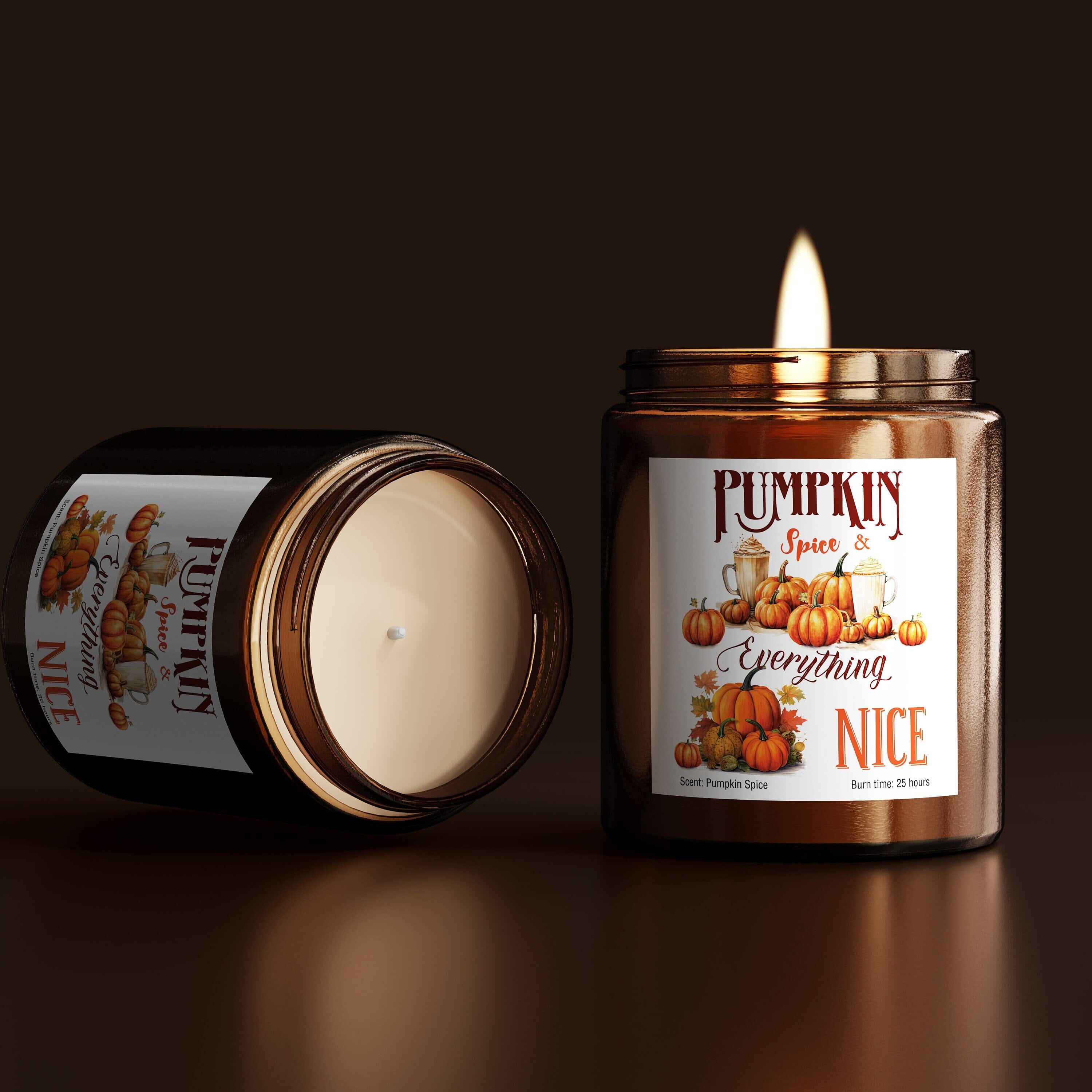 Pumpkin Spice Everything Nice Candle, Pumpkin Spice Scent, Cosy Autumn Gift for Friends Mum Dad Grandma Home Décor