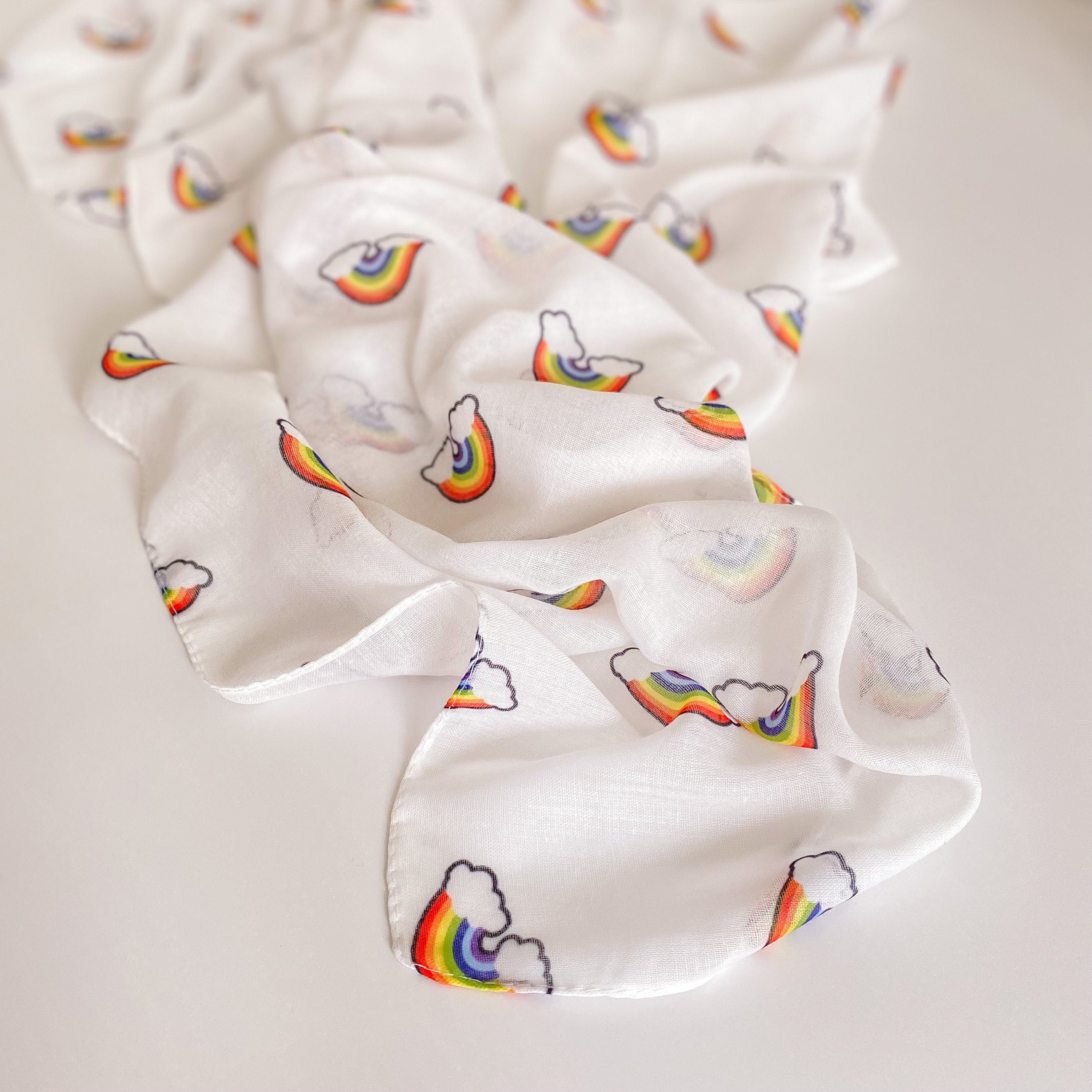 Rainbow Cotton Scarf In A Personalised Metal Gift Box, Gift For Her, Inspirational Gift