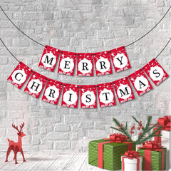 Red Merry Christmas Banner. Christmas Decoration