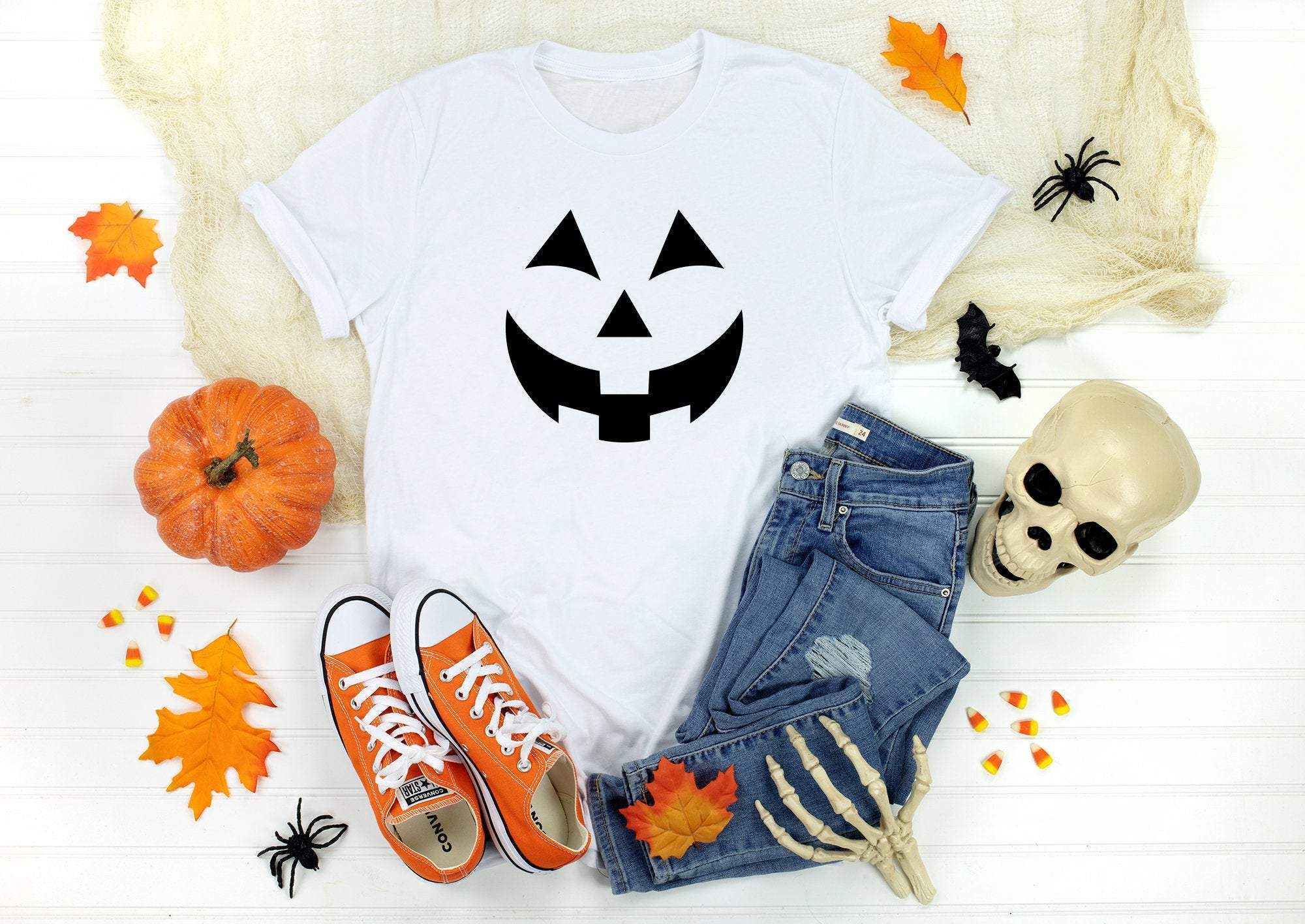 Scary Pumpkin T-Shirt, Pumpkin Face Halloween Tshirt, Halloween Costume