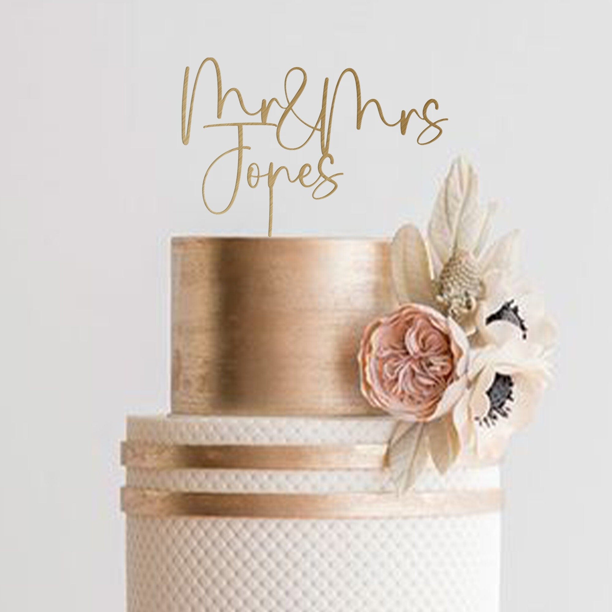 Script Couple Initial Wooden Cake Topper for Wedding by TheBarkersArt ...