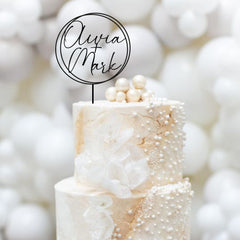 Script Initial Wedding Birthday Wooden Cake Topper by TheBarkersArt, Elegant Gold Personalised Cake Topper with a letter CR3