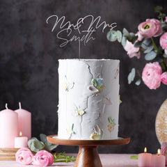 Script Mr and Mrs Wooden Cake Topper for Wedding by TheBarkersArt, Custom Engagement Decor Bridal Shower
