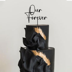 Script Our Forever Wedding Cake Topper by TheBarkersArt, Anniversary Personalised Topperr