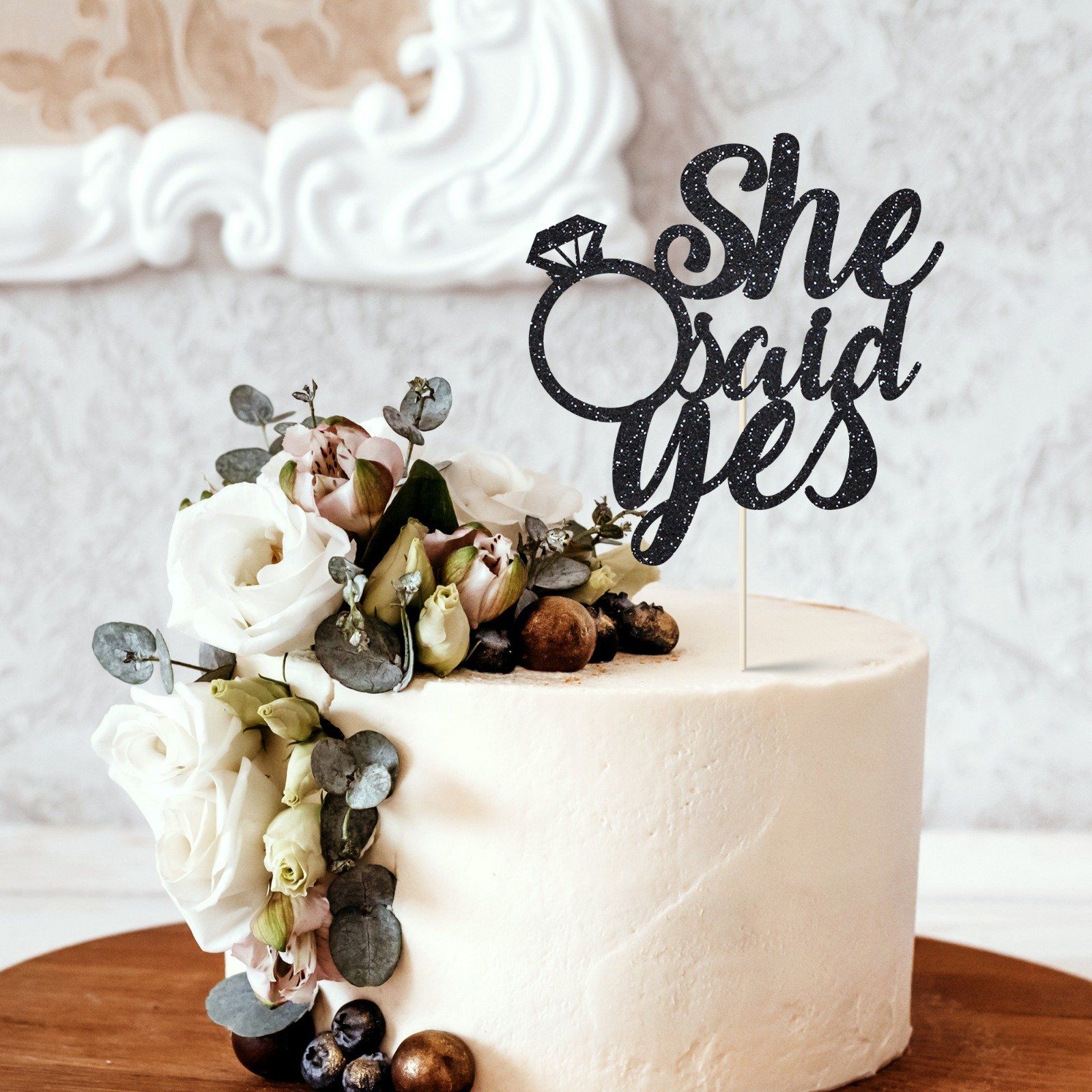 She Said Yes Cake Topper / Engagement Party / Bridal Shower Cake