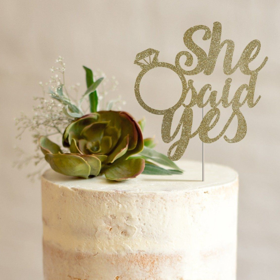 Elle a dit oui de gâteau  Décorations de fête de fiançailles – Pomchick