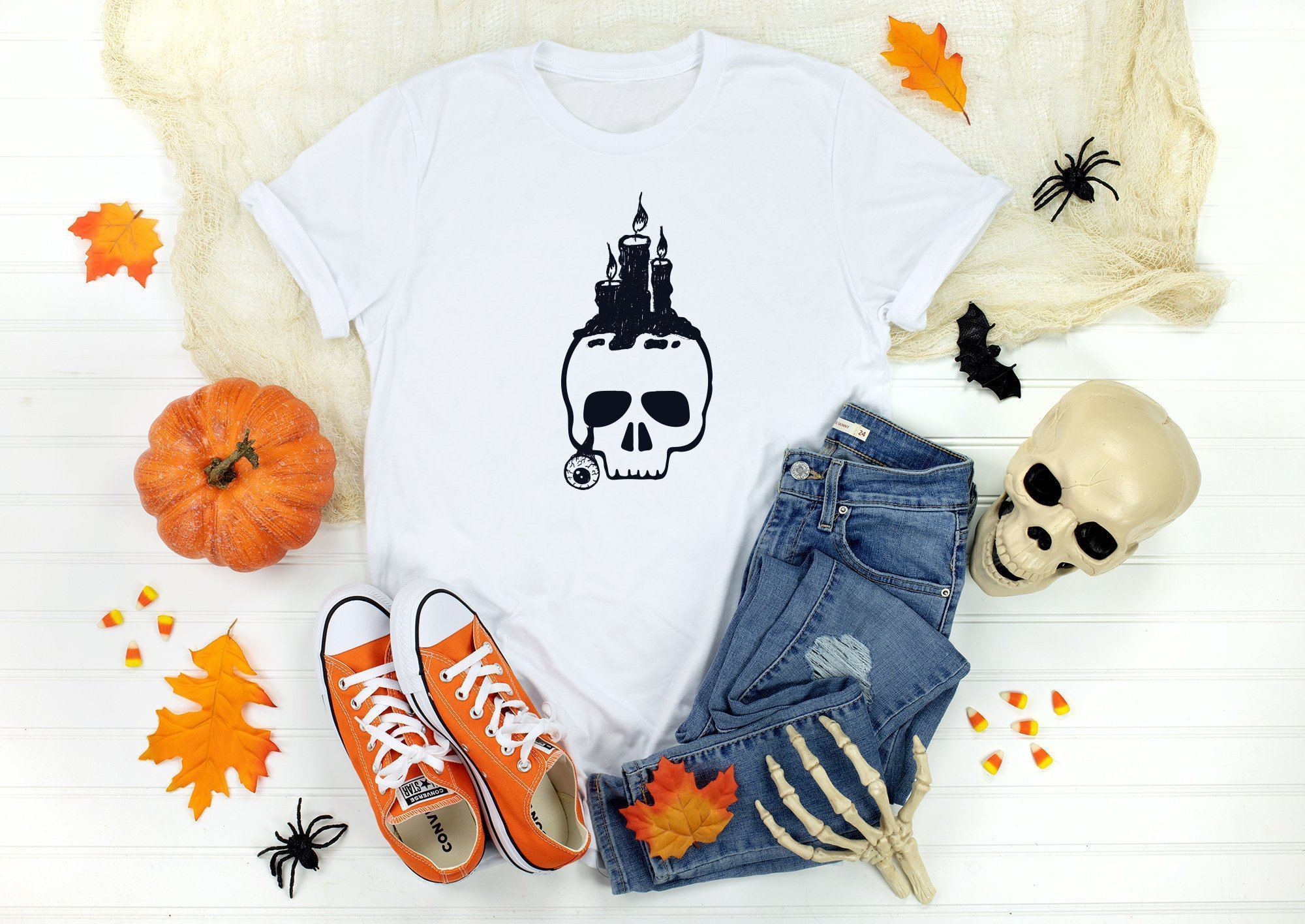 Skeleton Head T Shirt Halloween Costume Halloween Tshirt