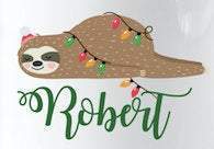 Sloth Christmas mug with name, Christmas Gift with Sloth, Cute Sloth Coffee Cup