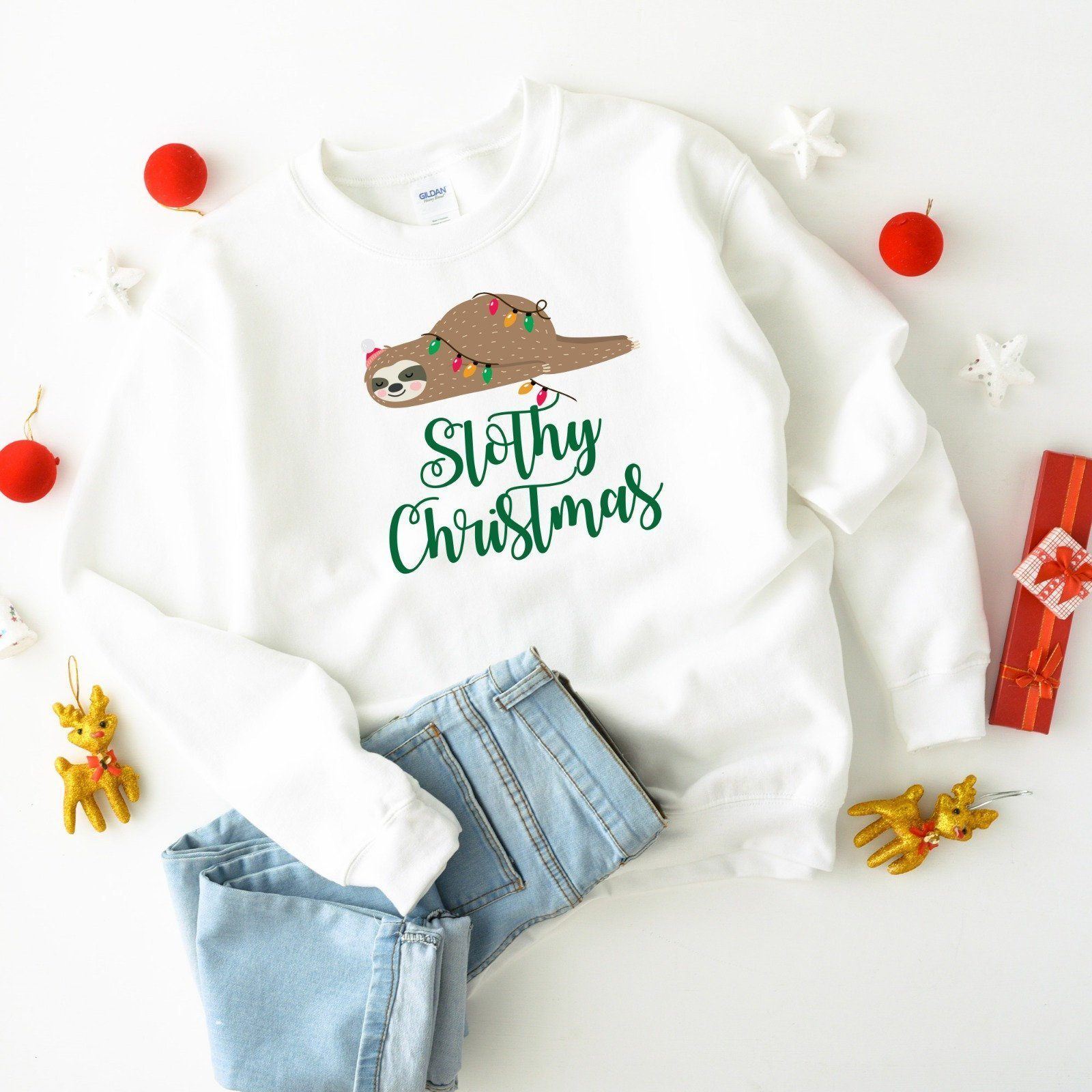 Slothy Christmas Jumper, Suitable for all family members, Matching Sloth , Xmas Sweatshirt